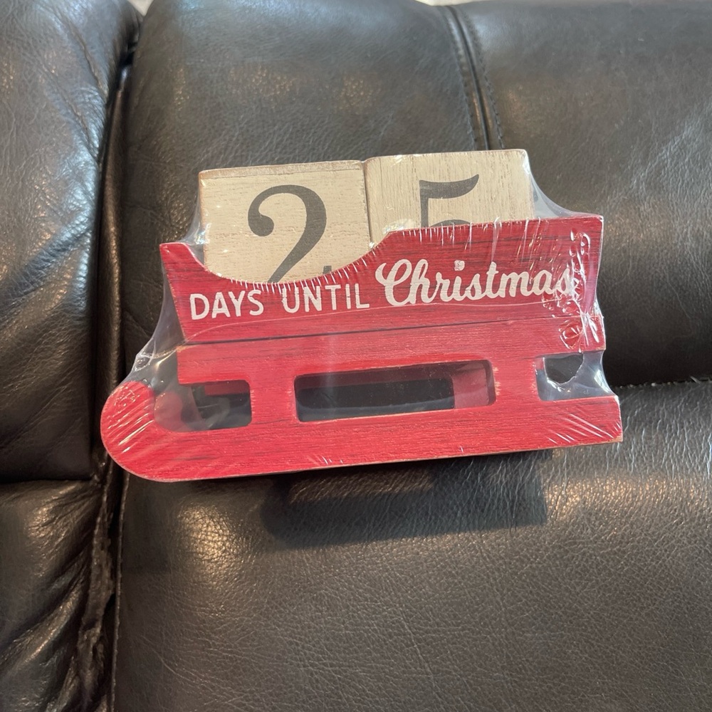 Sleigh Countdown Decor Days Until Christmas Wooden Block Calendar